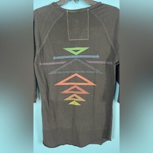 VINTAGE HTF AVIATOR NATION HENLEY WITH AZTEC PRINTED ON BACK